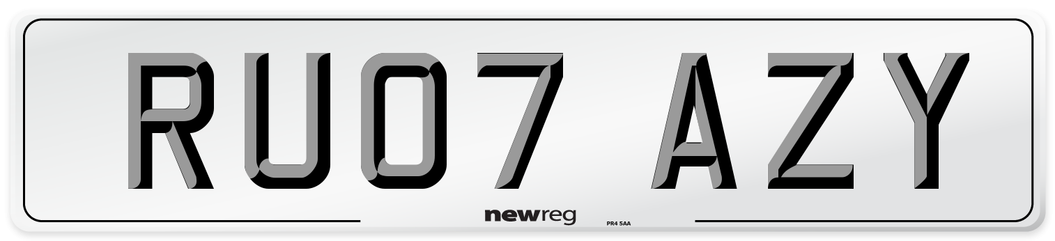 RU07 AZY Number Plate from New Reg